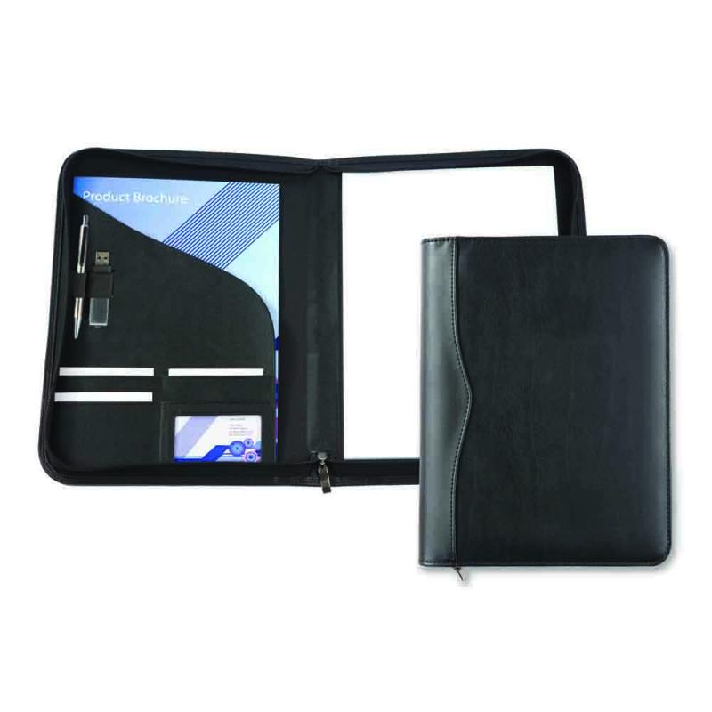 Black Houghton A4 Zipped Conference Folder