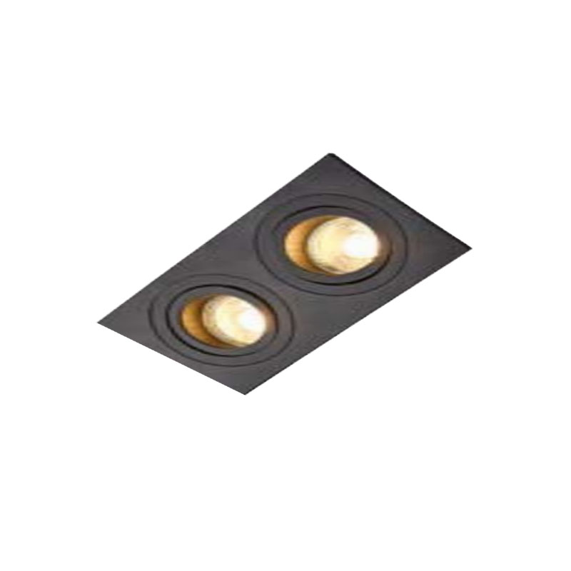 Forum Pasto Square Adjustable Twin GU10 Downlights Matt Black