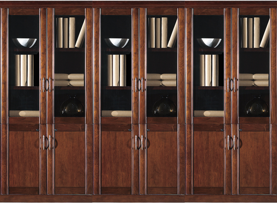 Specialising In Real Wood Veener Executive Six Door Office Storage Bookcase - 2700mm - KM162-6DR UK