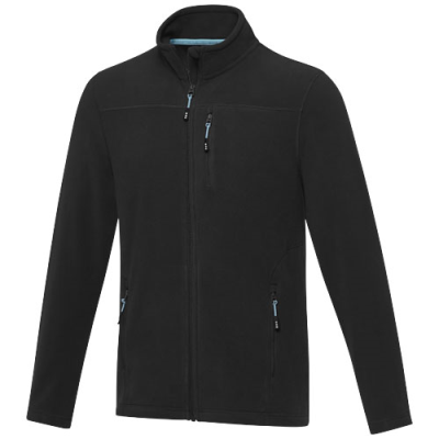 AMBER MENS GRS RECYCLED FULL ZIP FLEECE JACKET in Solid Black.