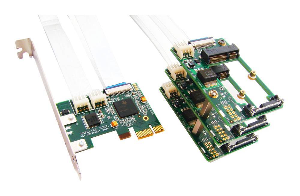 Amfeltec SKU-064-02 3-Way x1 PCIe to MiniPCIe Splitter (ATX)