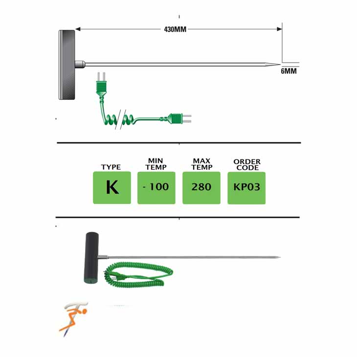 KP03 - K Type Extended Heavy Duty Needle Probe