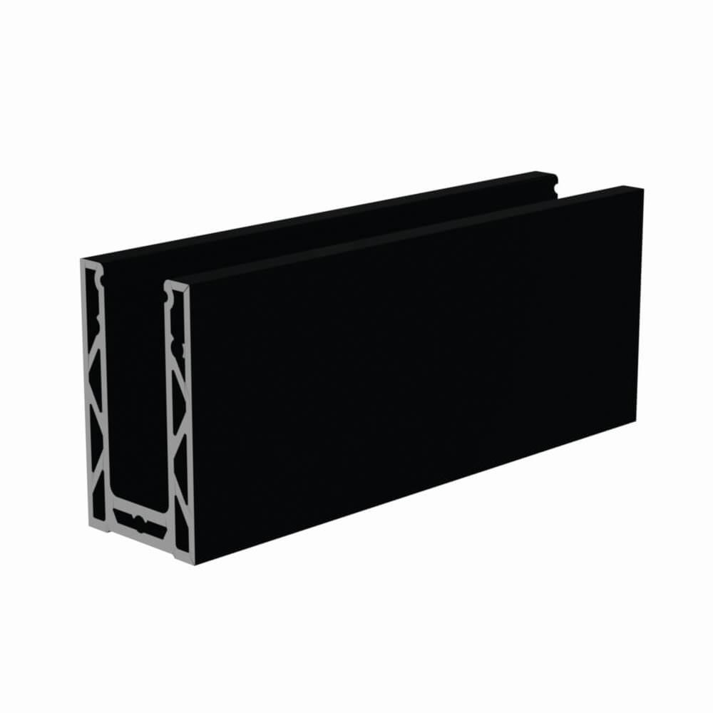 Adjustable Aluminium Channel - 5.0m BaseFor 15 to 21.5mm Glass (PPC Black)