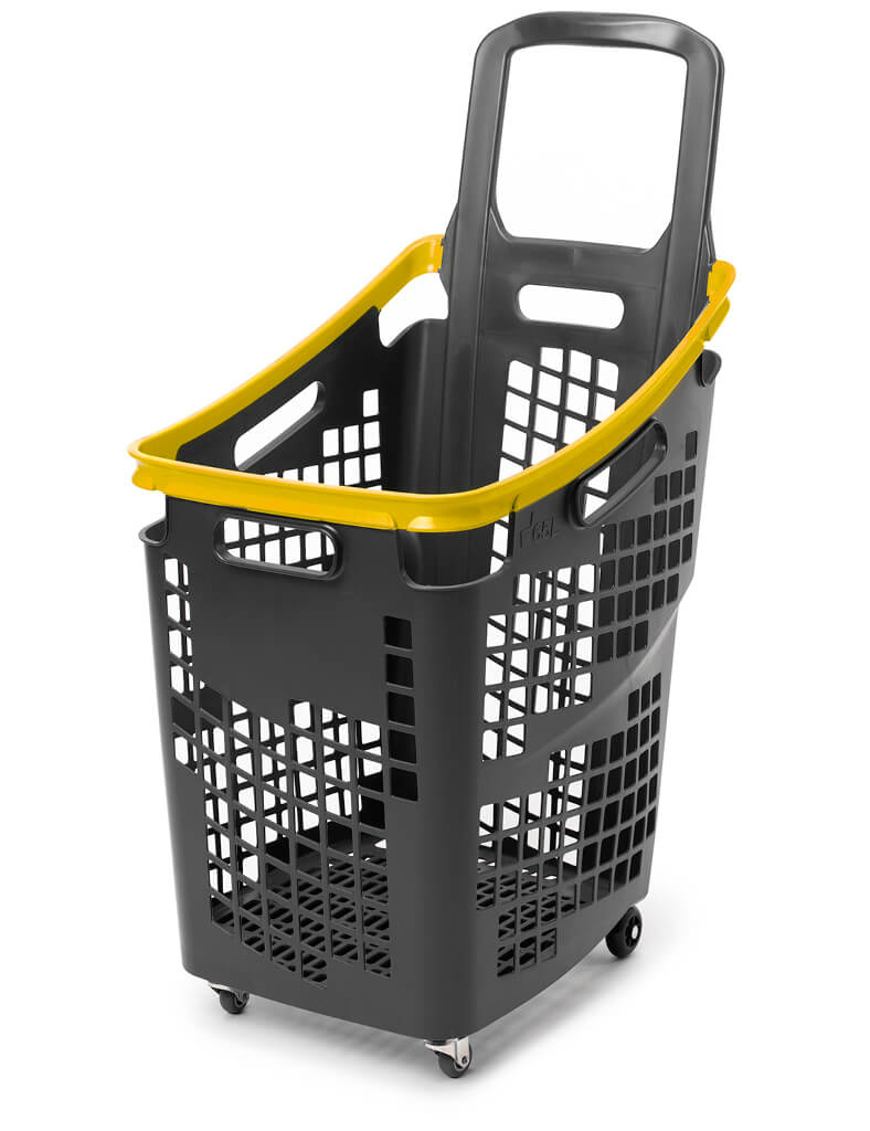 Tall 4 Wheel Trolley Basket for Supermarket