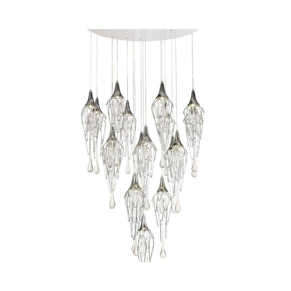 Luxuria Deak 86cm Pendant Round 5m 18xGU10 Polished Chrome