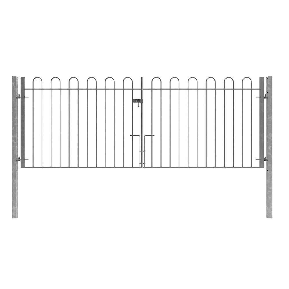 Bow Top 1.5m(H) x 3.1m Wide Double LeafGate (With Posts & Fittings)- Galvanised