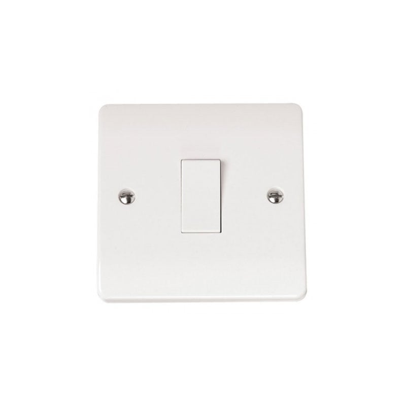 Click Plate Switch 1 Gang 2 Way 10 Amp White PVC