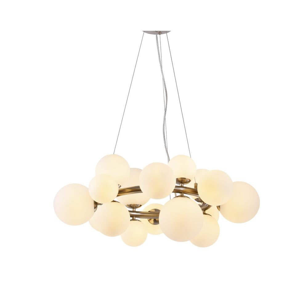 Luxuria Thorne 70cm Circular Pendant 16xG9 Satin Nickel Opal Glass