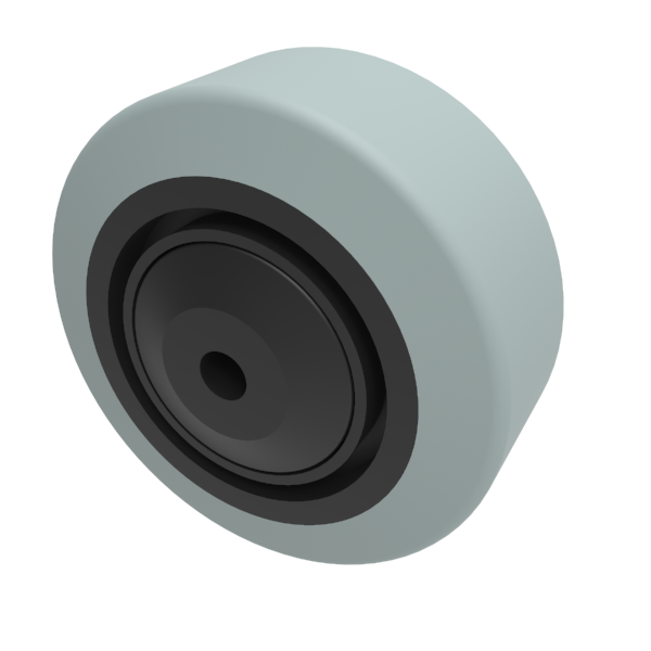 Grey Elastic Rubber 65shore A 80mm Ball Bearing Wheel 150kg Load