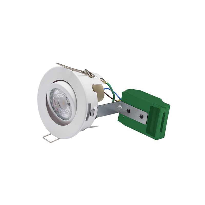 Bell Firestay Protector Open Back Non-Integrated Centre Tilt GU10 Downlight Matt White