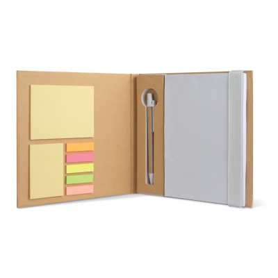 NOTE BOOK with Memo Set & Pen in White.