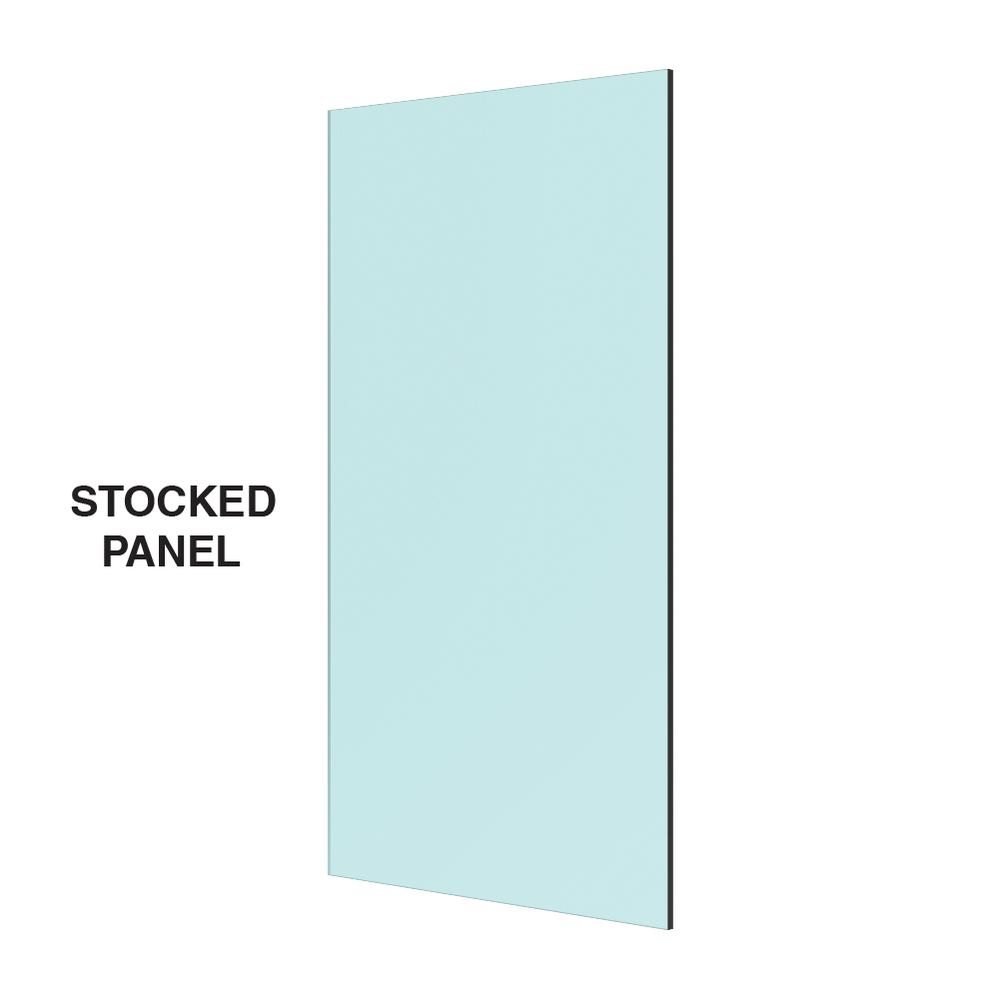 12mm Clear Float Toughened Glass Panel500 x 1087mm with dubbed corners
