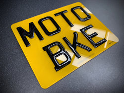 Motorcycle Plate Lettering for Car/Motorcycle Dealerships
