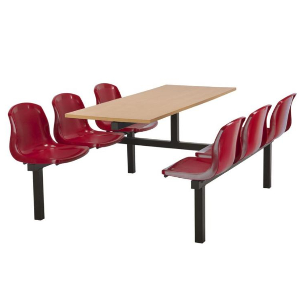 CU90 - 6-Seater Harvey Canteen Unit - 2 Way Access, Red, Beech