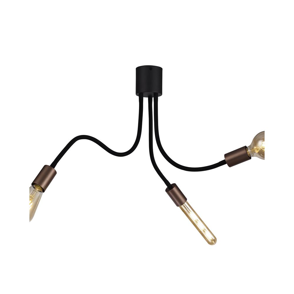 Luxuria Radio City Flexible Ceiling Light E27 Satin Black/Brushed Copper