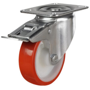 Industrial Castor Top Plate Swivel Brake Polyurethane Wheel
