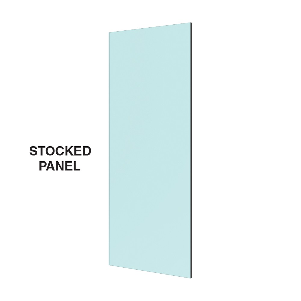 10mm Clear Float Toughened Glass Panel 400 x 1024mm with dubbed corners