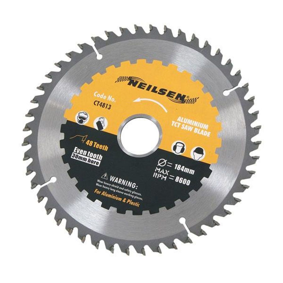 Neilsen CT4813 Trade Aluminium Tct Saw Blade 184mm X 30mm, 48t