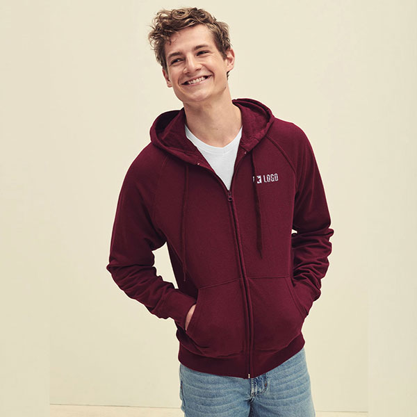 Fruit of the Loom Lightweight Zip Hooded Sweatshirt