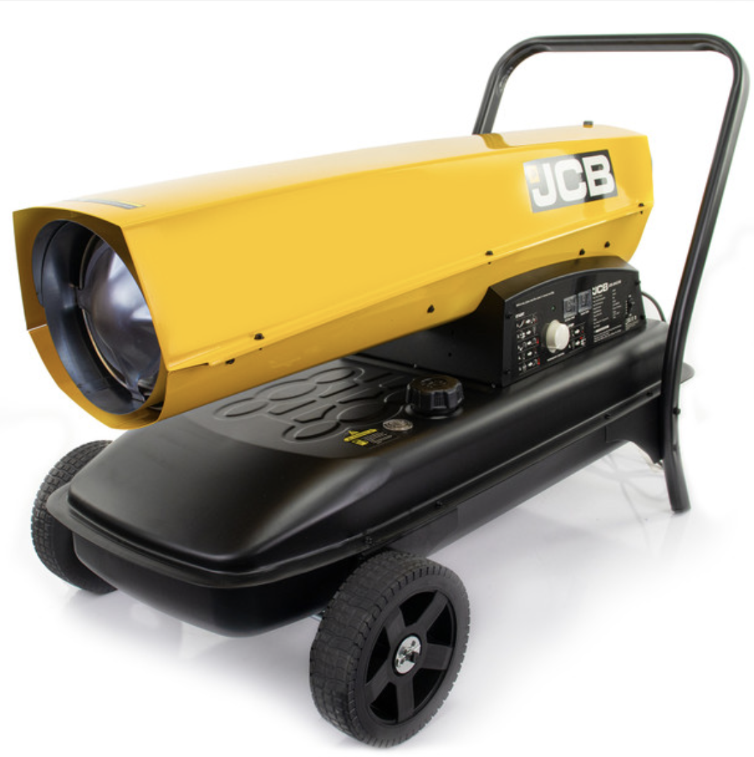 JCB 215,000BTU / 63kW Diesel Space Heater 1300m³ Coverage, Diesel or Kerosene, Thermostat 