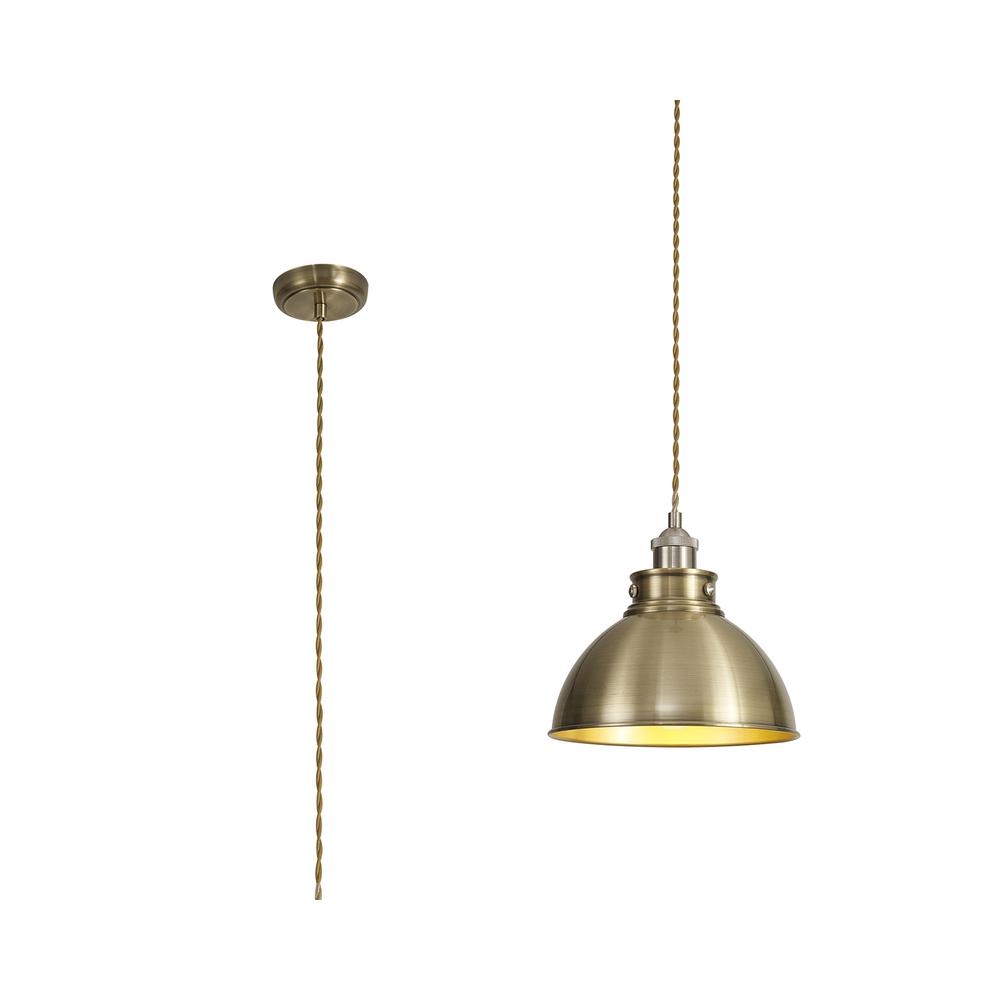 Luxuria Solstice 25cm Medium Pendant Light E27 Satin Nickel / Antique Brass / Gold