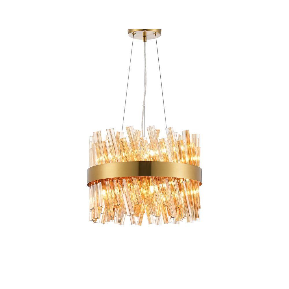 Luxuria Sylph 40cm 10 Light G9 Pendant Round Brass / Amber