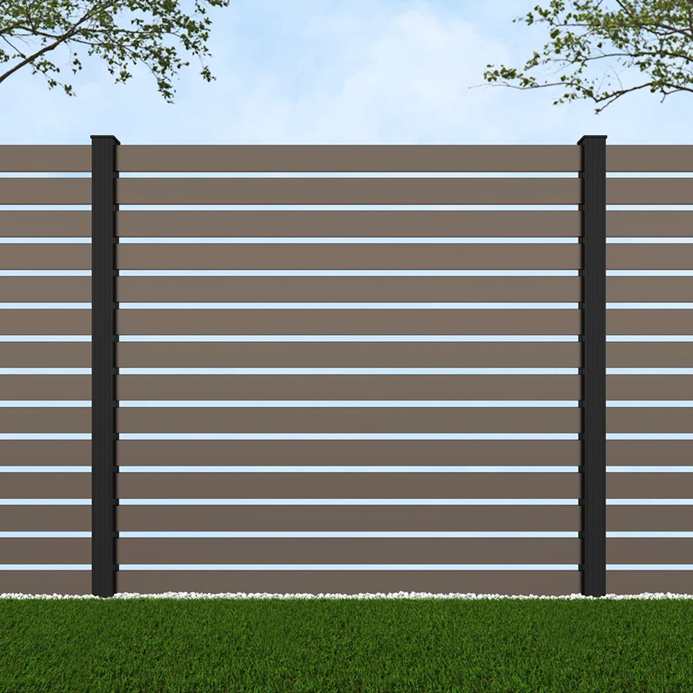 1.8m Parallel 100 Beige Grey - Black Sand Posts - Metre Price 