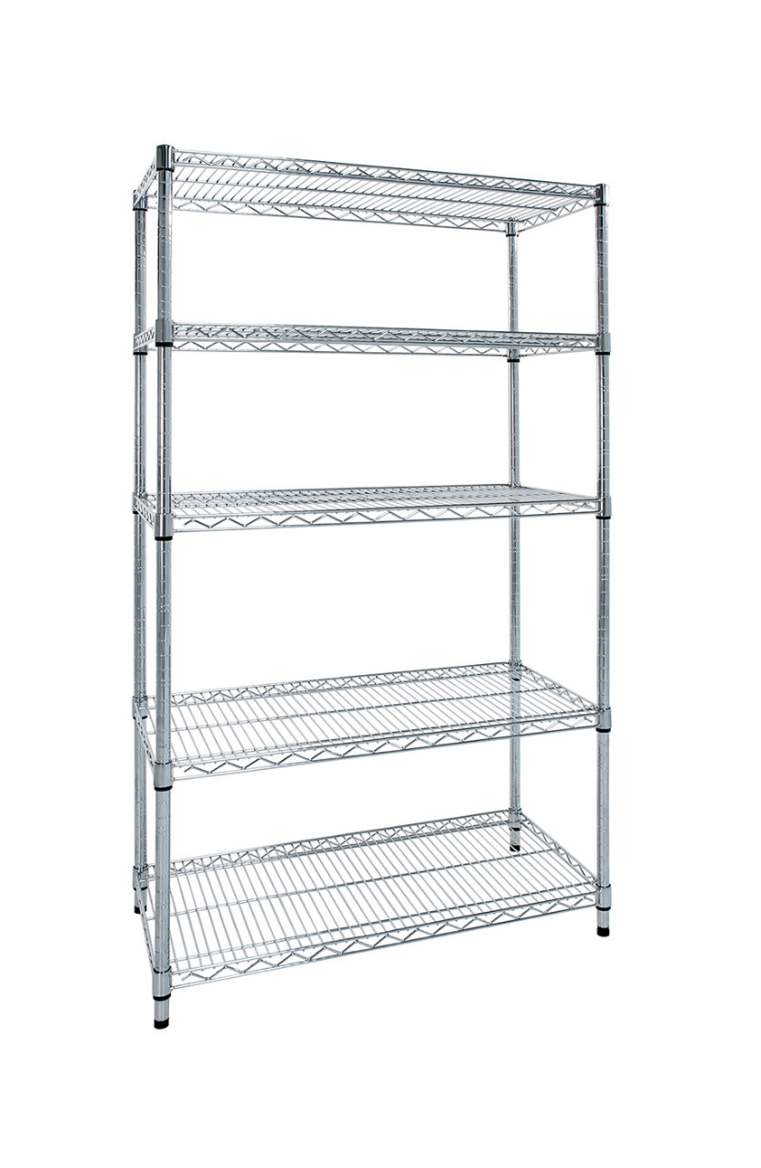 Chrome & Epoxy Wire Shelving for Workshops