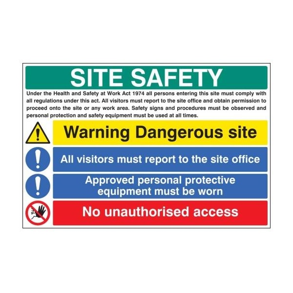 Site Safety - Visitors, Access, Protective Clothing - Rigid Plastic