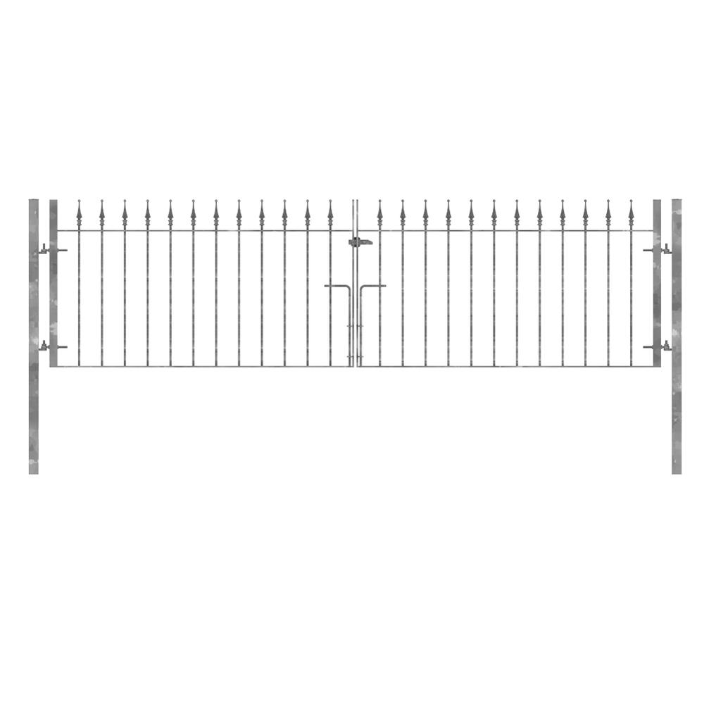 Forest 1.2m(H) x 3.1m Wide Double LeafGate - Concrete In - Galvanised