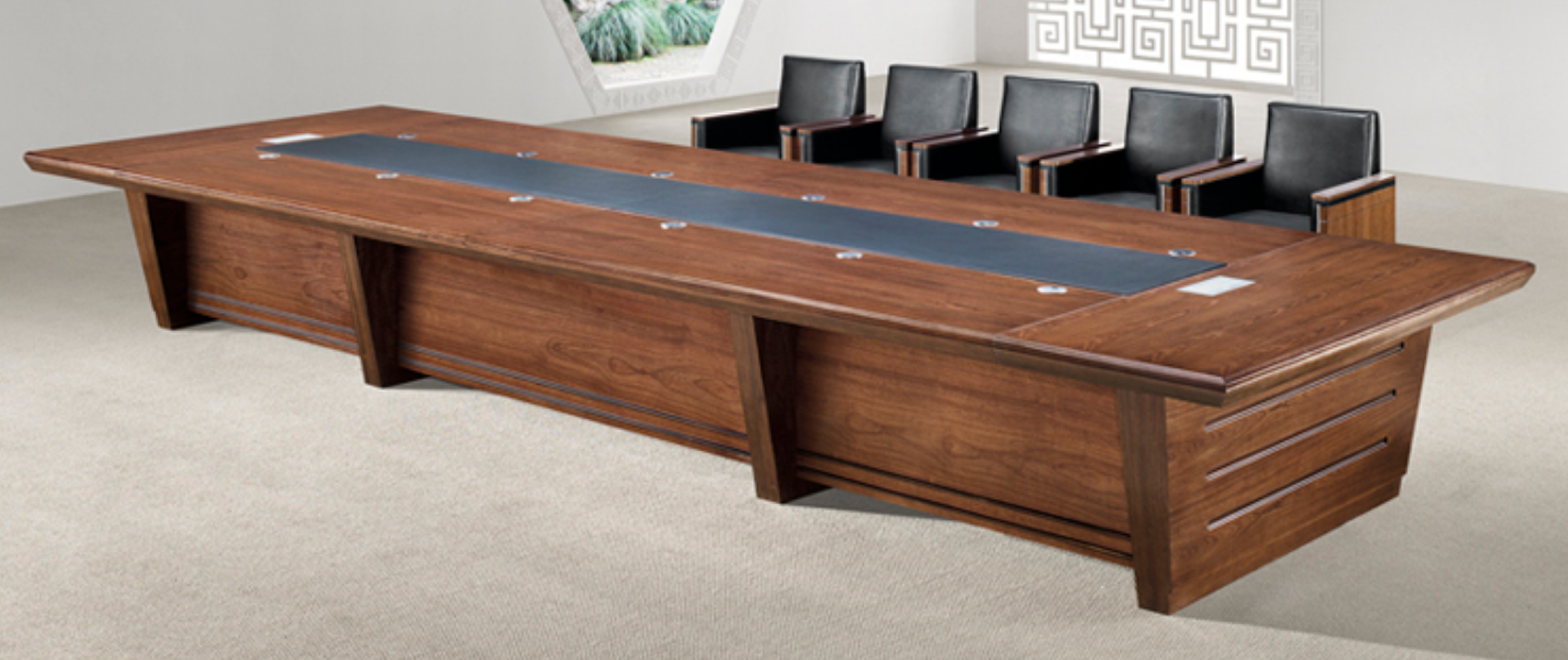Heavy Duty Executive Boardroom Table - 4800mm / 5000mm / 5200mm / 5400mm / 5600mm / 5800mm / 6000mm - KT5C48 Huddersfield