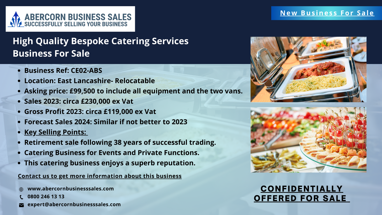 CE02-ABS - High Quality Bespoke Catering Services Business For Sale