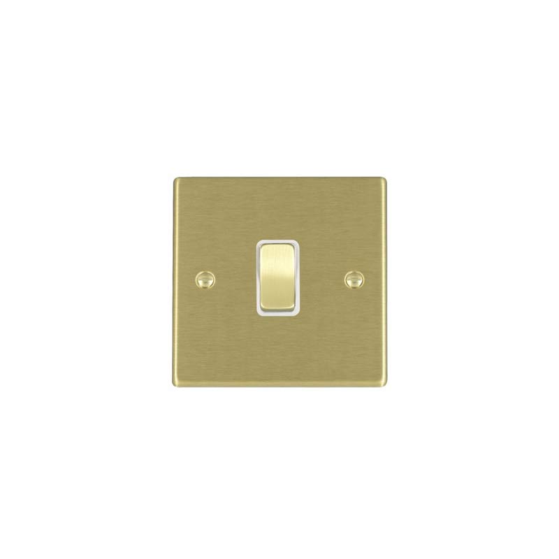 Hamilton Hartland 1 Gang PTM Rocker Switch Satin Brass/White Insert