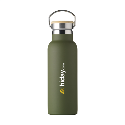 NORDVIK RCS RECYCLED STEEL 500 ML DRINK BOTTLE in Dark Green.