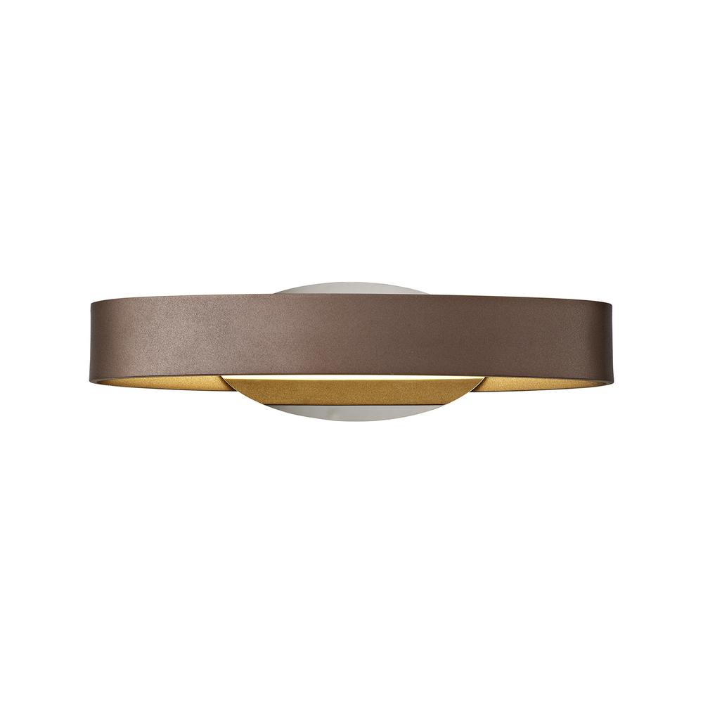 Luxuria Papillon Wall Light 1x6W LED 3000K 480lm Satin Brown/Polished Chrome