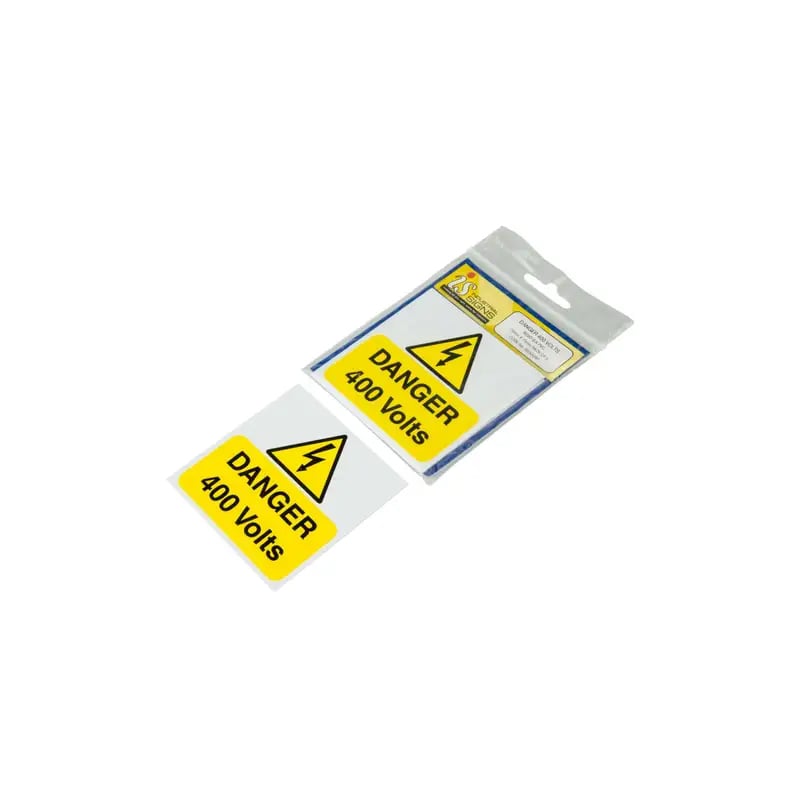 Industrial Signs Danger 400V Label 75mm x 75mm (Pack of 5)