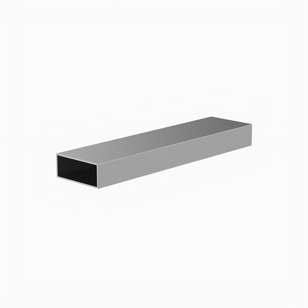 50 x 20.6 x 1.2mm - L:5m Aluminium Rectangular Box Section Mill Finish