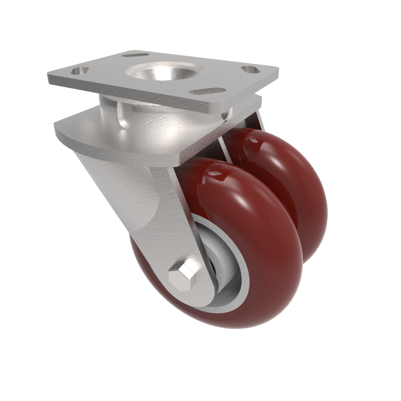 Ergonomic Polyurethane Plate Swivel Castor 150mm 1150kg Load