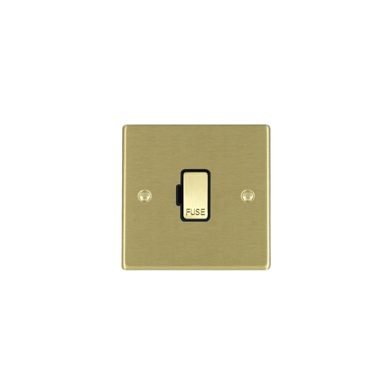 Hamilton Hartland 1 Gang 13A Fuse Connection Unit Satin Brass/Black Insert