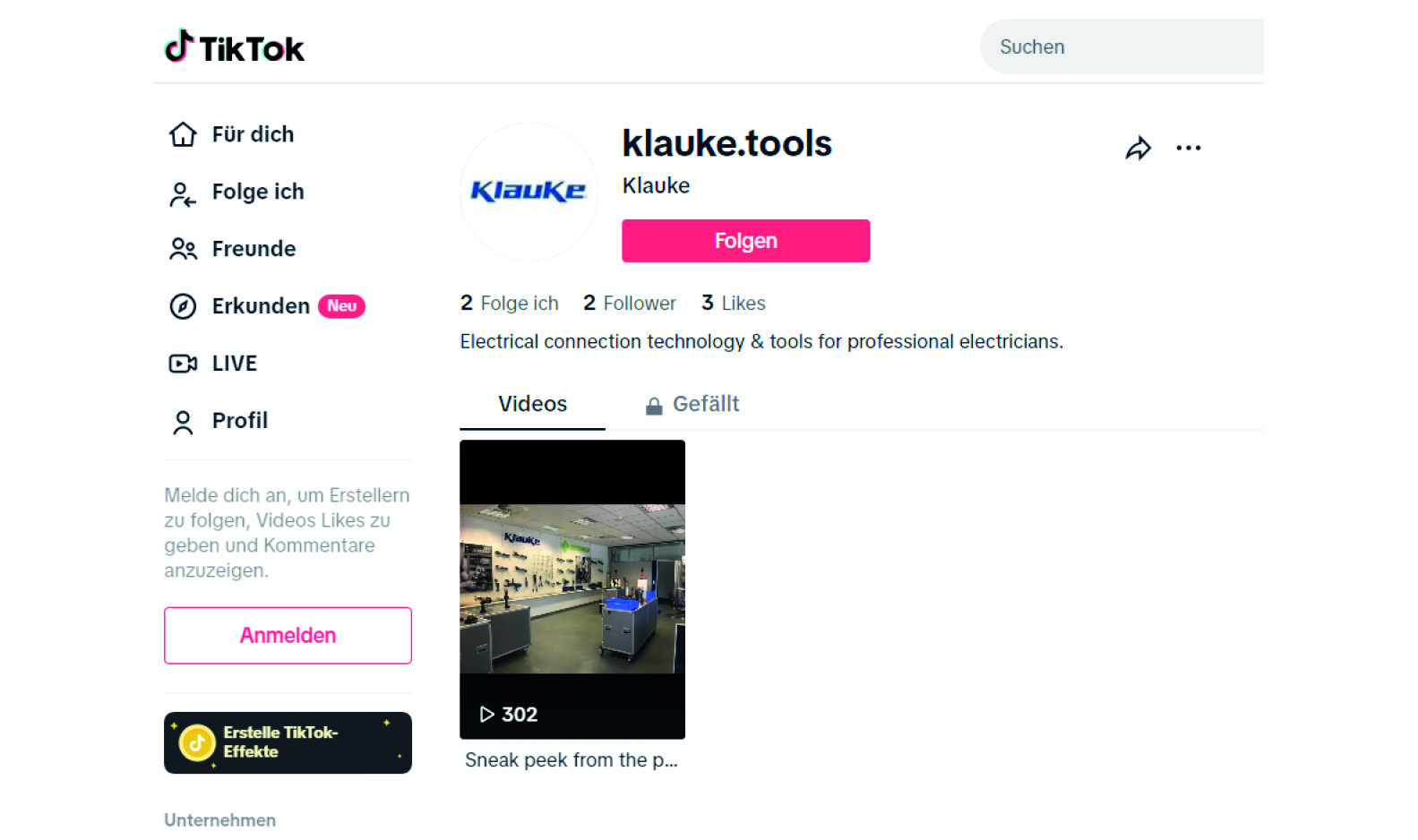 Klauke is now on TikTok