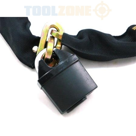 Toolzone 6ft x 10mm Chain With Disc Padlock PVC Coated Chain and Padlock Set