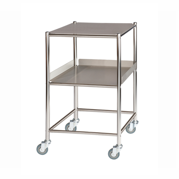 ST4 Surgical Trolley with Stainless Steel Shelf and Trays - 1 x Shelf and 1 x Tray