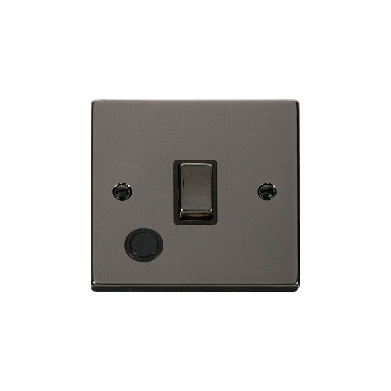 Click Deco 20A 1 Gang DP 'Ingot' Switch With Flex Outlet Black Nickel Insert Black