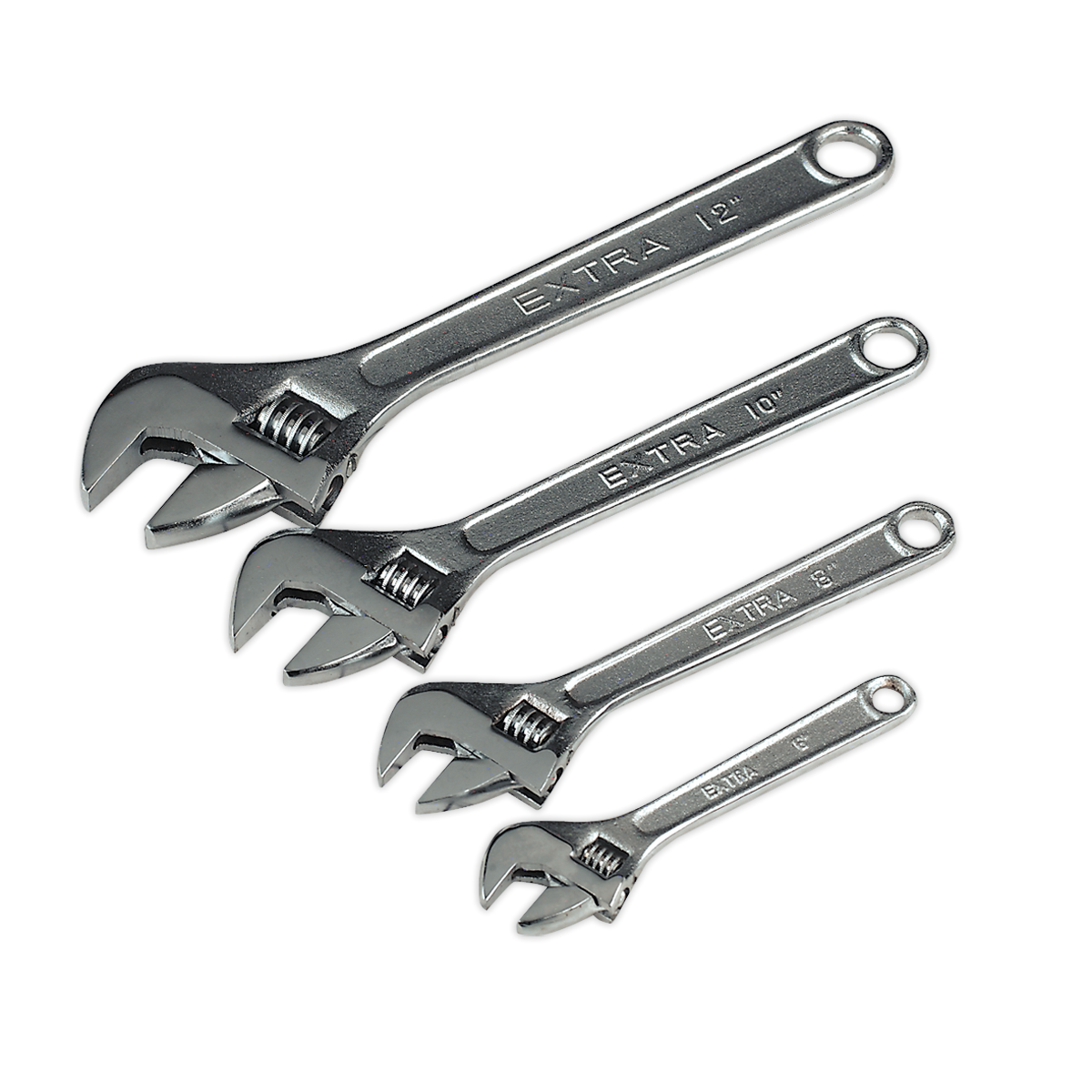 Sealey S0449 Adjustable Wrench Set, 150mm/200mm/250mm/300mm, 4 Pieces