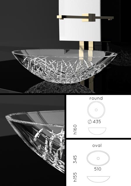 Crystal Cut Glass Basin (65C)