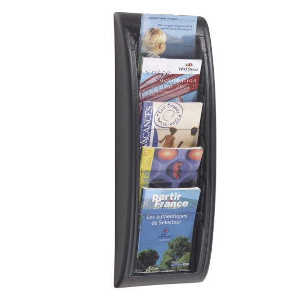 5x A5 Wall Mount Literature Holder - Black or Silver