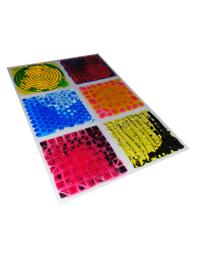 Set of 6 Tactile Liquid Floor Tiles