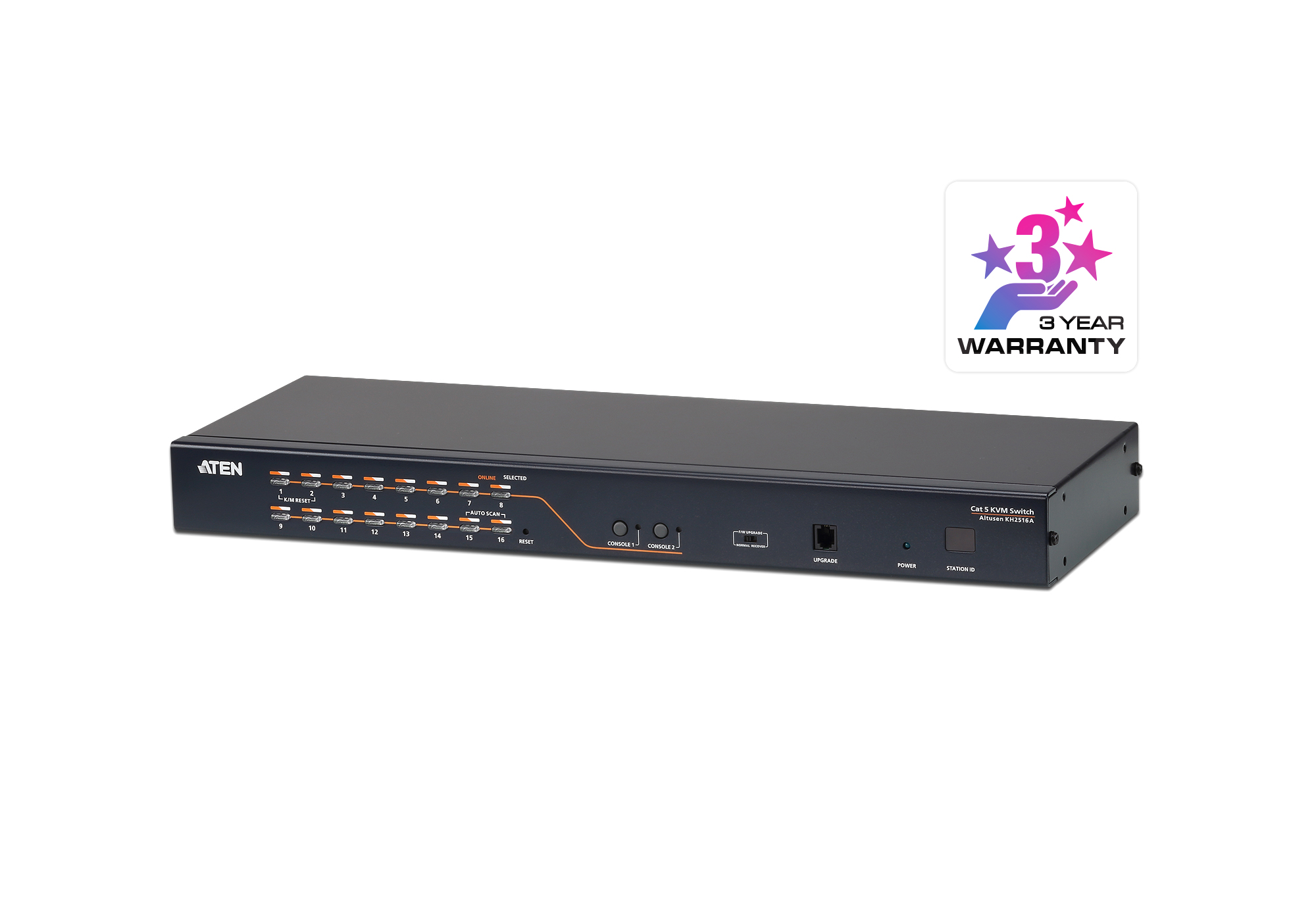 KH2516A - Aten - 2-console 16-port Cat 5 High-Density KVM Switch (Kh Range)