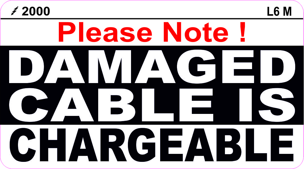 L006 M Damaged Cable Labels (100)
[L6 M]