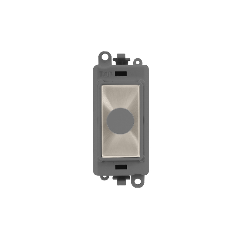 Click 20AX Brushed Stainless 20A Flex Outlet Module Insert Grey